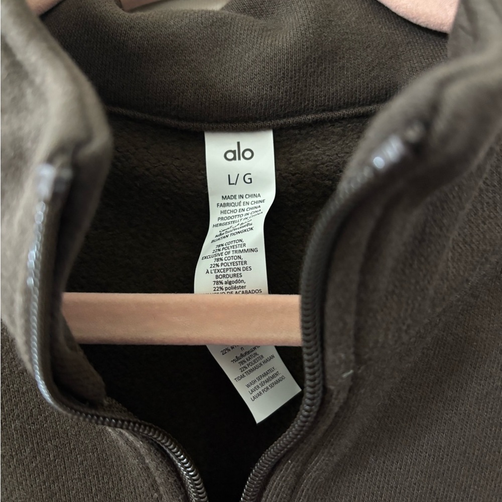 ALO Yoga Women's Brown Half-Zip Sweatshirt - Picture 2 of 3